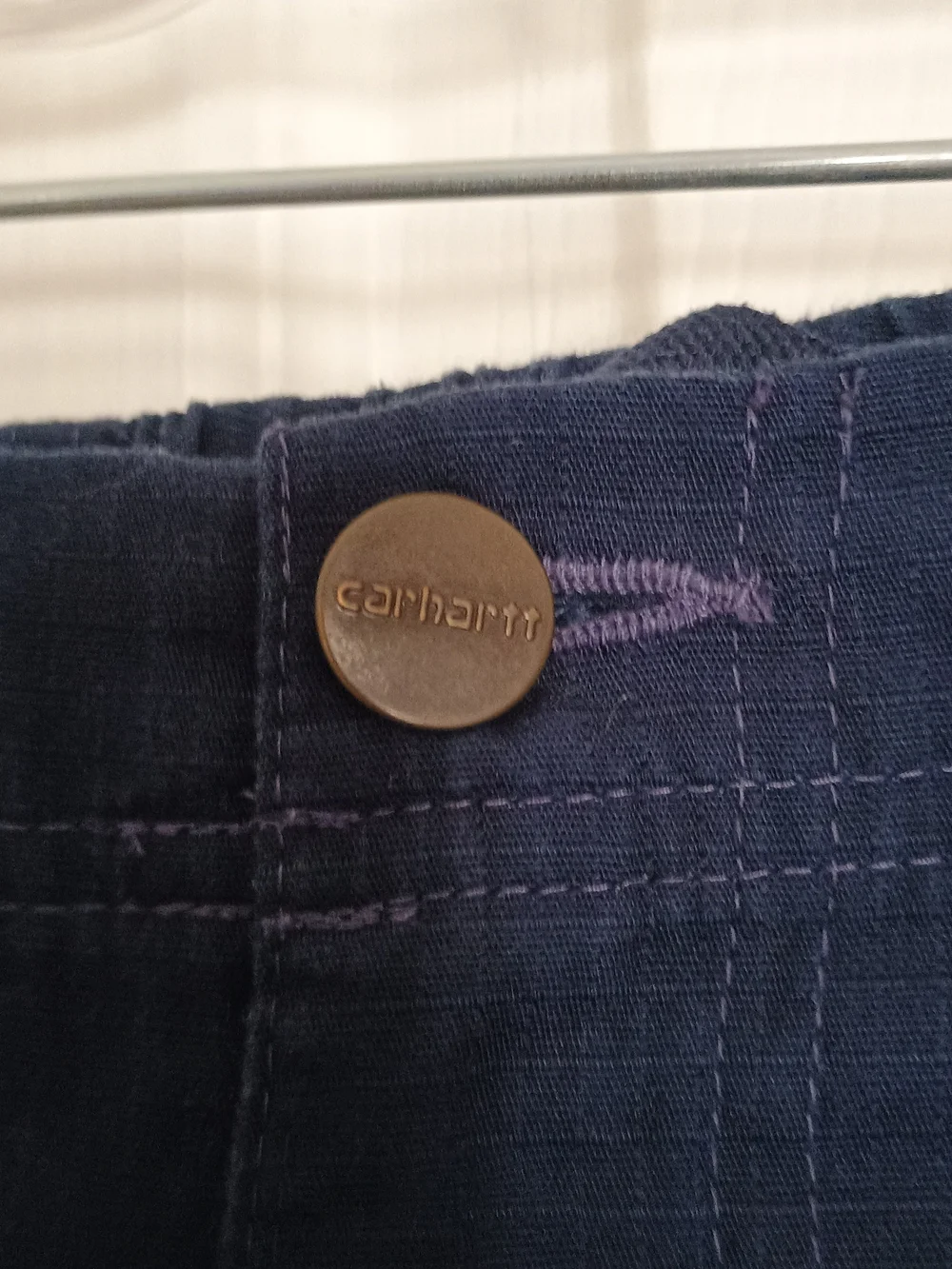 EUC Carhartt C54108 Men’s XL Blue Ripstop Cargo Work Pants Utility Elastic Waist
